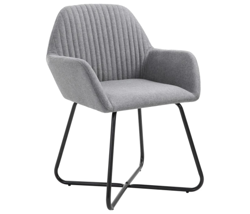 vidaXL virtuves krēsli, 2 gab., gaiši pelēks audums