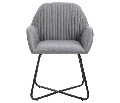 vidaXL virtuves krēsli, 2 gab., gaiši pelēks audums