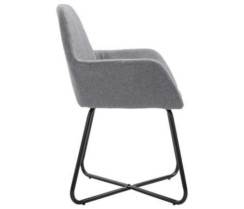 vidaXL virtuves krēsli, 2 gab., gaiši pelēks audums