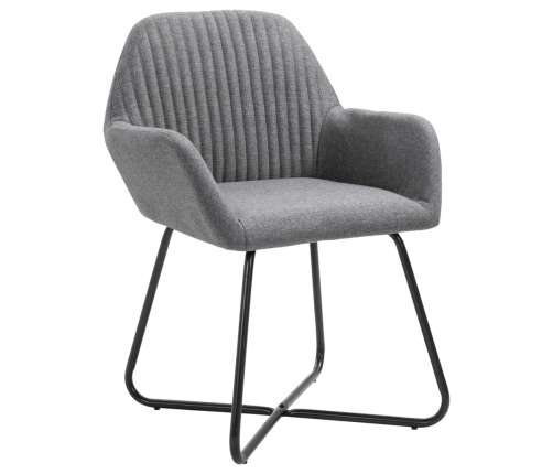 vidaXL virtuves krēsli, 2 gab., tumši pelēks audums