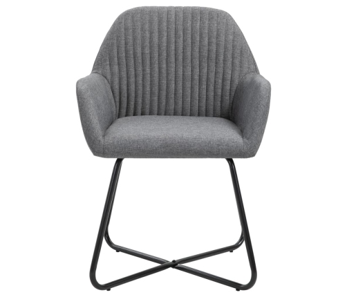 vidaXL virtuves krēsli, 2 gab., tumši pelēks audums