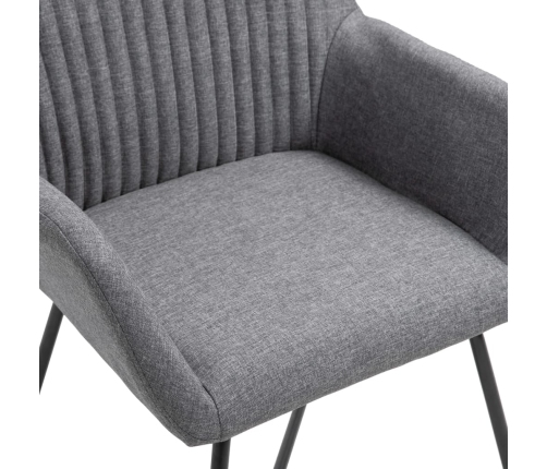 vidaXL virtuves krēsli, 2 gab., tumši pelēks audums