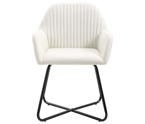 vidaXL virtuves krēsli, 2 gab., krēmkrāsas audums