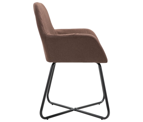 vidaXL virtuves krēsli, 2 gab., brūns audums