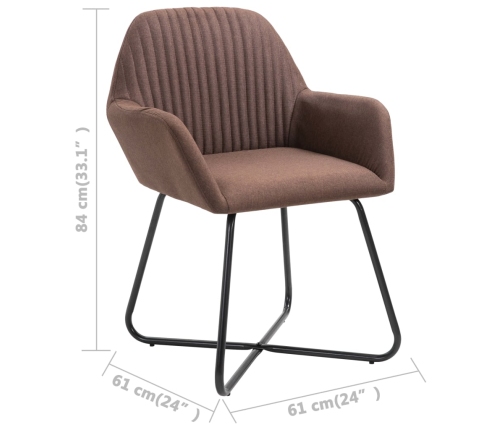 vidaXL virtuves krēsli, 2 gab., brūns audums