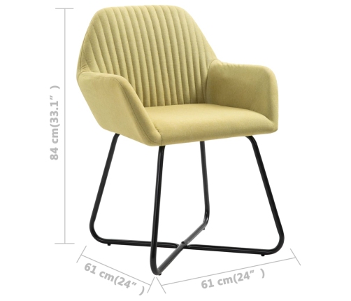 Virtuves Krēsli, 2 Gab., Zaļš Audums Vidaxl