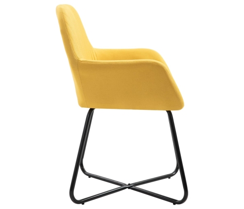 vidaXL virtuves krēsli, 2 gab., dzeltens audums