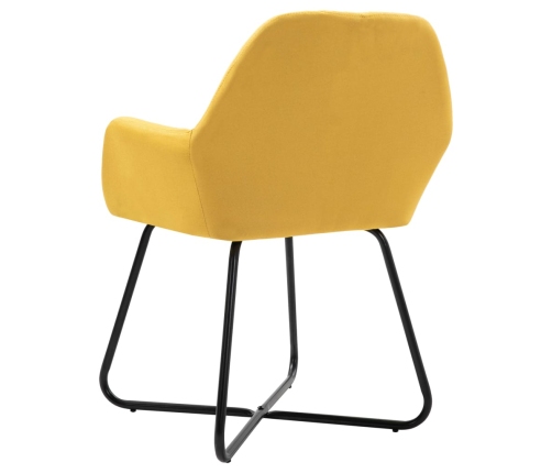 vidaXL virtuves krēsli, 2 gab., dzeltens audums