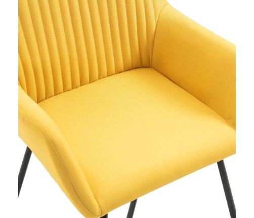 vidaXL virtuves krēsli, 2 gab., dzeltens audums