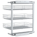 vidaXL izvelkami virtuves grozi, 3 līmeņi, sudrabaini, 47x35x56 cm