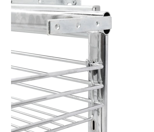 vidaXL izvelkami virtuves grozi, 3 līmeņi, sudrabaini, 47x35x56 cm