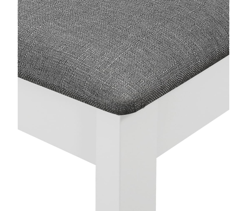 vidaXL virtuves krēsli ar matračiem, 6 gab., balts masīvkoks