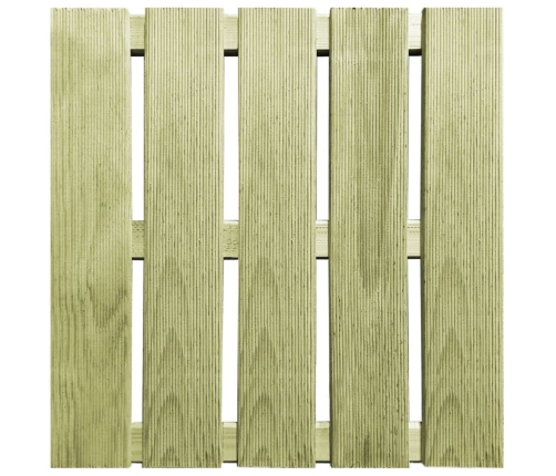 vidaXL terases flīzes, 12 gab., 50x50 cm, zaļš koks