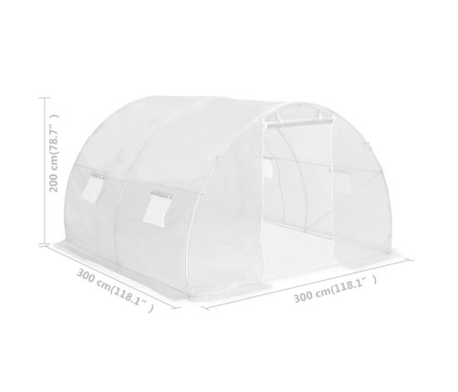 vidaXL siltumnīca, 9 m², 300x300x200 cm