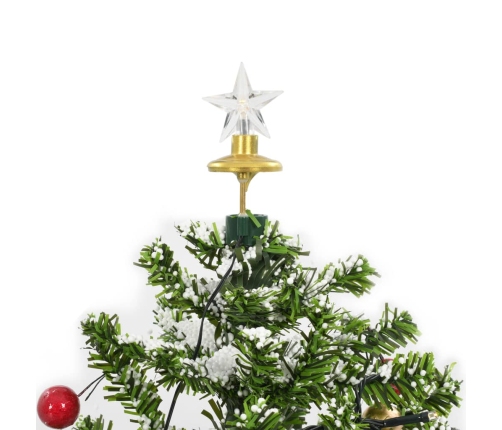 vidaXL mākslīgā Ziemassvētku egle ar sniegu un pamatni, zaļa, 75 cm