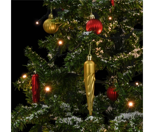 vidaXL mākslīgā Ziemassvētku egle ar sniegu un pamatni, zaļa, 140 cm