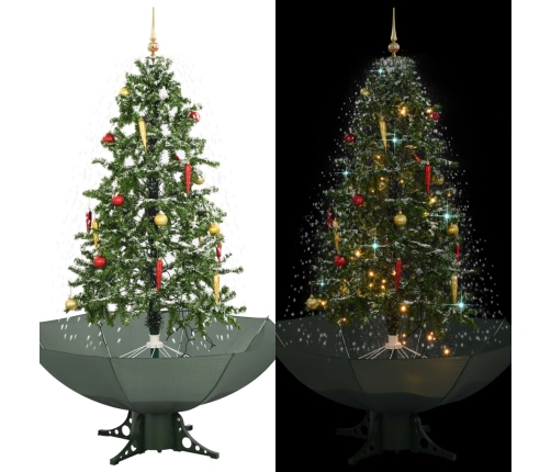 vidaXL mākslīgā Ziemassvētku egle ar sniegu un pamatni, zaļa, 170 cm