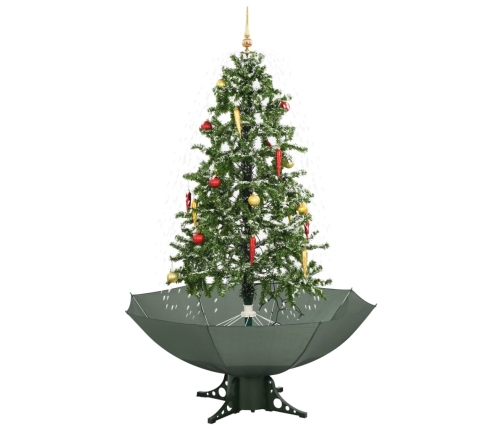 vidaXL mākslīgā Ziemassvētku egle ar sniegu un pamatni, zaļa, 170 cm