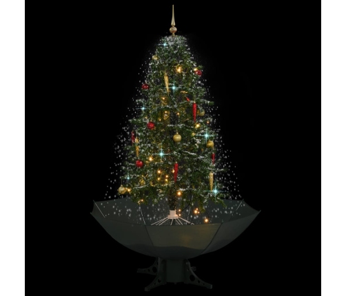 vidaXL mākslīgā Ziemassvētku egle ar sniegu un pamatni, zaļa, 170 cm