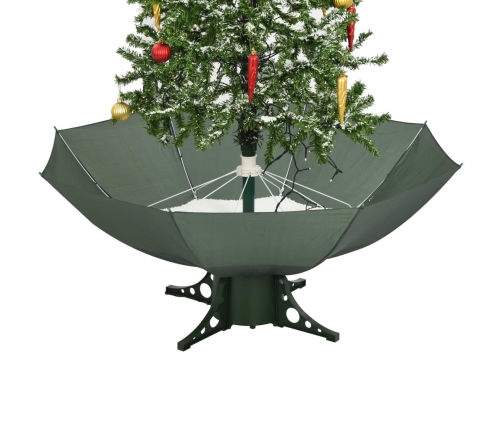 vidaXL mākslīgā Ziemassvētku egle ar sniegu un pamatni, zaļa, 170 cm