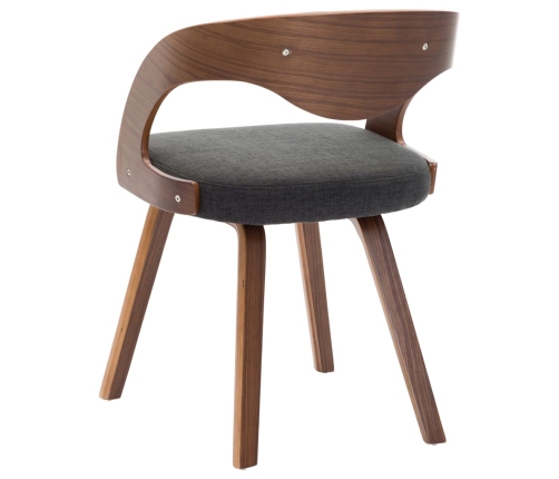 vidaXL virtuves krēsli, 4 gab., izliekts koks un audums, tumši pelēki