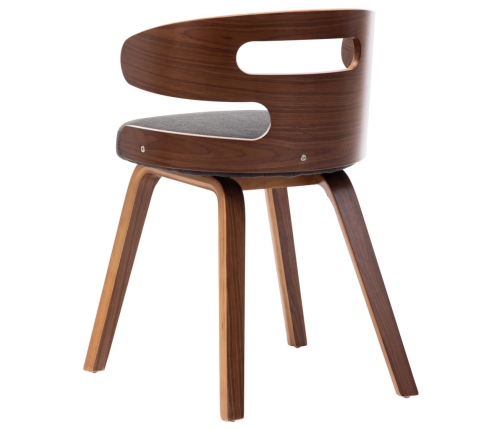 vidaXL virtuves krēsli, 4 gab., izliekts koks un audums, tumši pelēki