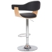 vidaXL bāra krēsli, 2 gab., izliekts koks, melna mākslīgā āda