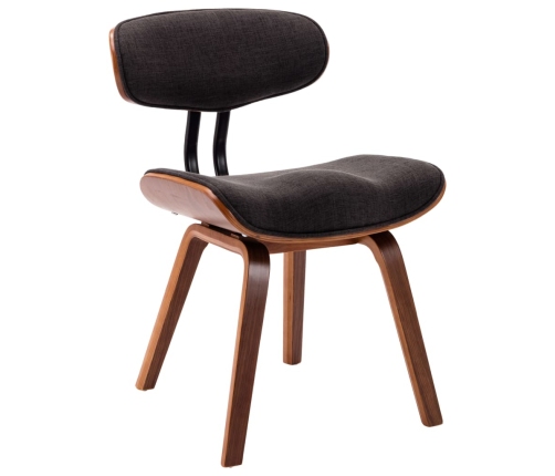 vidaXL virtuves krēsli, 2 gab., pelēki, izliekts koks un audums