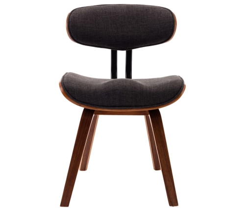 vidaXL virtuves krēsli, 2 gab., pelēki, izliekts koks un audums