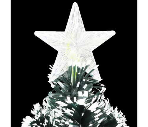 vidaXL izgaismota Ziemassvētku egle ar statīvu, 120cm, optiskā šķiedra