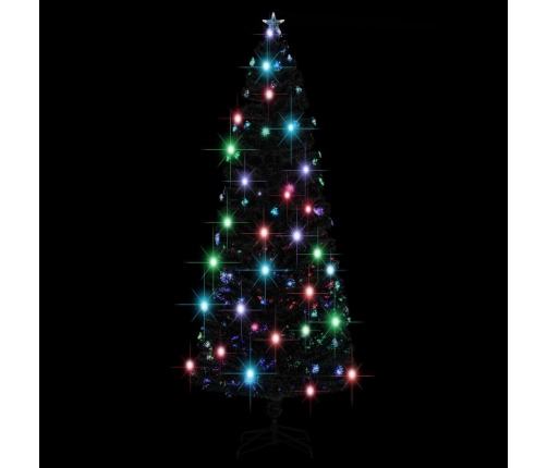 vidaXL izgaismota Ziemassvētku egle ar statīvu, 240cm, optiskā šķiedra