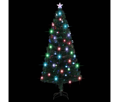 Izgaismota Ziemassvētku Egle Ar Statīvu, 180Cm, Optiskā Šķiedra Vidaxl