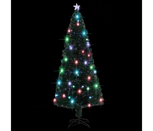 Izgaismota Ziemassvētku Egle Ar Statīvu, 210Cm, Optiskā Šķiedra Vidaxl