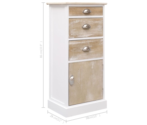 vidaXL skapītis, 38x28x86 cm, paulonijas koks