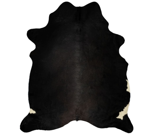 vidaXL zvērādas paklājs, dabīgā govs āda, 150x170 cm, melns