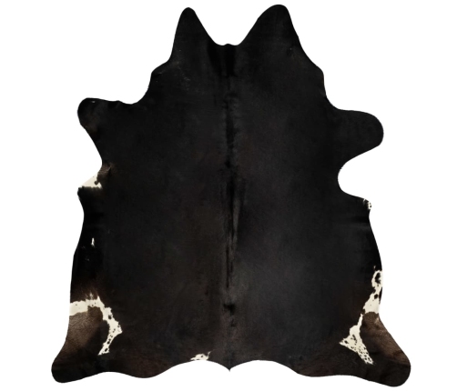 vidaXL zvērādas paklājs, dabīgā govs āda, 150x170 cm, melns