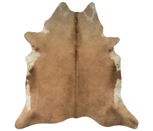 vidaXL zvērādas paklājs, dabīgā govs āda, 150x170 cm, brūns un balts