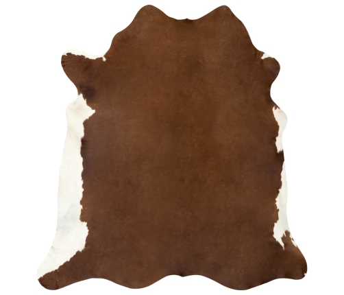 vidaXL zvērādas paklājs, dabīgā govs āda, 150x170 cm, brūns un balts