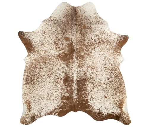 vidaXL zvērādas paklājs, dabīgā govs āda, 150x170 cm, brūns un balts