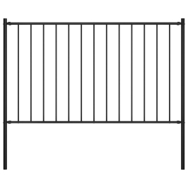 Žoga Panelis Ar Stabiem, Melns, 1,7X1 M, Pulverkrāsots Tērauds Vidaxl