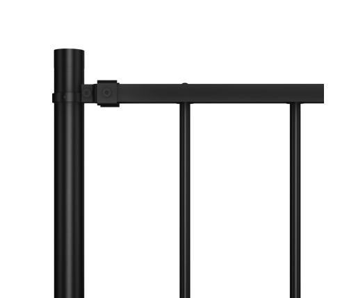 vidaXL žoga panelis ar stabiem, melns, 1,7x1 m, pulverkrāsots tērauds