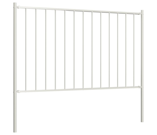 vidaXL žoga panelis ar stabiem, balts, 1,7x1 m, pulverkrāsots tērauds
