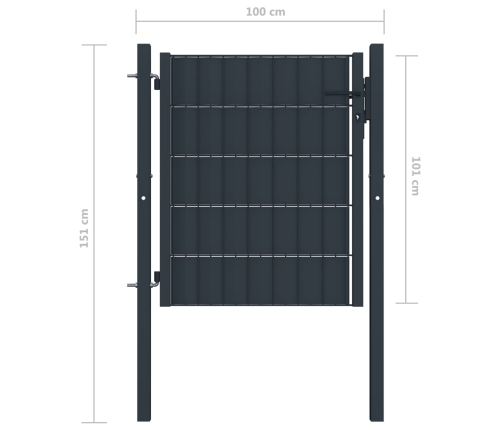 vidaXL žoga vārti, pelēki, 100x101 cm, PVC un tērauds