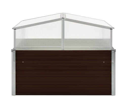 vidaXL siltumnīca, 100x100x85 cm, cinkots tērauds, brūna