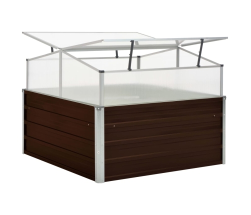 vidaXL siltumnīca, 100x100x85 cm, cinkots tērauds, brūna