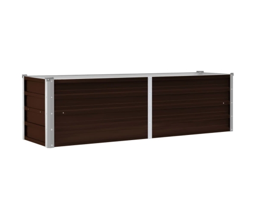 vidaXL augstā puķu kaste, brūna, 160x40x45 cm, cinkots tērauds