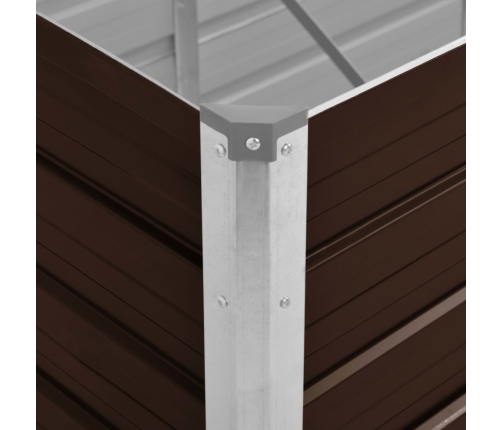 vidaXL augstā puķu kaste, brūna, 160x40x45 cm, cinkots tērauds