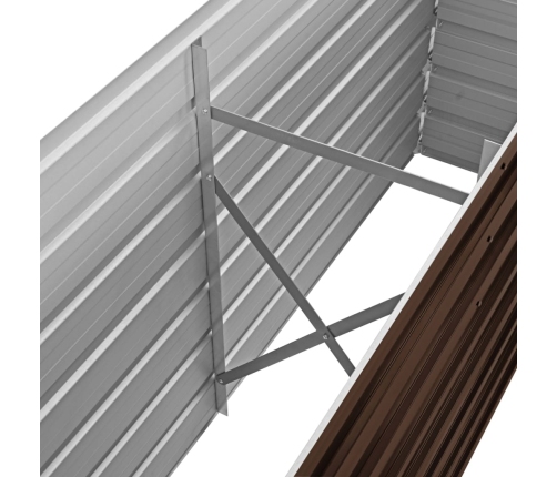 vidaXL augstā puķu kaste, brūna, 160x40x45 cm, cinkots tērauds