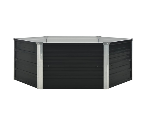 vidaXL puķu kaste, 129x129x45 cm, cinkots tērauds, antracītpelēka