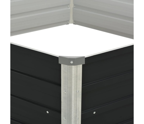 vidaXL puķu kaste, 129x129x45 cm, cinkots tērauds, antracītpelēka